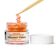 Orange Edible Shimmer Flakes 4 Gram Jar