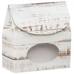 Pack/6: Distressed White Wood Gourmet Candy Box - 3-1/2 x 1-3/4 x 6-1/2"