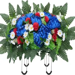 Artificial Cemetery Flowers for 4th of July Decorations Memorial Flowers
