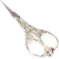Vintage European Style Scissors Stainless Steel for Cross Stitch Cutting Embroidery Sewing Handcraft Craft Art Work DIY Tool(Silver)