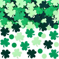 100PCS St Patricks Day Confetti Clover Lucky Confetti St Patricks Day Party Decorations St. Patrick's Day Confetti St. Patrick's Day Lucky One Birthday Decorations (green 2)