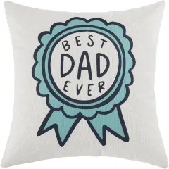 Father Gift Best DAD Ever Throw Pillow Cover with Medal Pattern 18 x 18 Inch, Birthday for Dad
