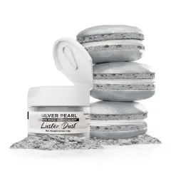 Bakell - Silver Pearl Luster Dust (4g, 1x Jar) Edible Vegan Dust & Paint for Baking, Desserts and Beverages