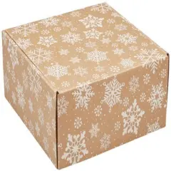 Pack/6: Kraft Snowflakes Decorative Mailer - 9 x 9 x 4"