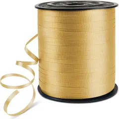 500 Yards 3/16" Crimped Curling Ribbon Gold, Balloon String Curly Ribbon 1 Roll for Gift Wrapping, Birthday Wedding Party Festival Decoration, Baby Shower, Art Crafts, Florist Flowers