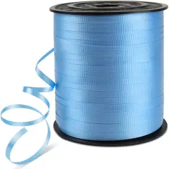 500 Yards 3/16" Crimped Curling Ribbon Light Blue, Balloon String Curly Ribbon 1 Roll for Gift Wrapping