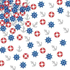 120pcs Nautical Confetti - Nautical Theme Birthday/Baby Shower/Wedding Party Decorations - Anchor Confetti for Gender Reveal Party Supplies - Nautical Party Table Decoration Scatters