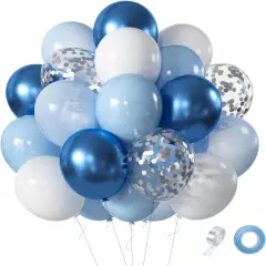 60 Pcs Blue White Balloon Set