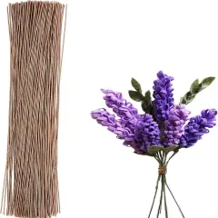 Fake Flower Stems 200pcs 22 Gauge Floral Wire Stems Flower Wire for Crafts Arrangement Florist DIY Bouquet (Brown, 200 Pcs)