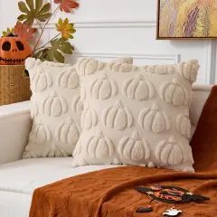 2 Packs Fall Pumpkins Pillow Covers 18x18 Inch