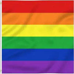 Rainbow Pride Flag 6 Stripes 3x5ft- Flag Vivid Color and UV Fade Resistant - Canvas Header and Brass Grommets (Rainbow Flag 3x5ft (1PACK))