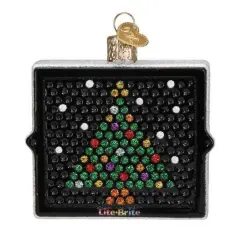 Old World Christmas 3.25 In Lite Brite Tree Ornament , Colorful Pegs Black
