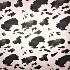 1 Yard Black Cow Print Poly Cotton Fabric with Faded Spots for Apparel, Crafts, and Home Decor 59/60 Inch Width