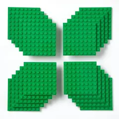 Strictly Briks Classic Building Brick Baseplates, Green, 20 Pieces, 8x8 Studs, Creative Play Set for Ages 3 and Up, 100% Compatible with All Major Brick Brands