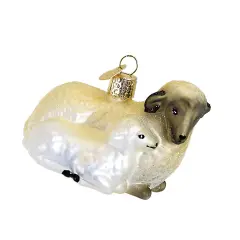 Old World Christmas 2.25 In Sheep With Lamb Tree Ornament , Ornament Gentleness Purity Off-white