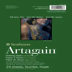Strathmore 400 Series Artagain Drawing Pad 6"X9"-Glue Bound Black, 24 Sheets