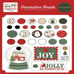Carta Bella Decorative Brads-Christmas Village