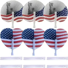20 Pack Stars & Stripes Paper Fans Bulk July