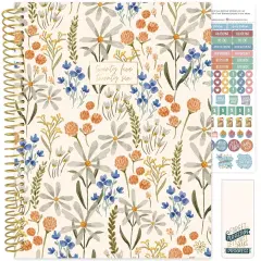bloom daily planners 2025-26 Academic Planner, Soft Cover, 8.5" x 11", Whimsical Wildflowers
