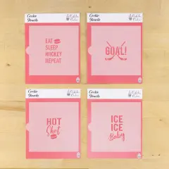 Ice Hockey Messages Cookie Stencil Set | Sports Cookie Stencil | DIY Stencil | Craft Stencil | Confection Couture |