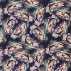 Mook Fabrics Wildlife Cotton Fabric [45 in. Wide] - By The Yard Largemouth Bass