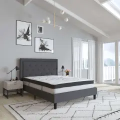 Merrick Lane Luna 10 Inch Hybrid Mattress CertiPUR-US Certified Foam & Pocket Spring Mattress in a Box