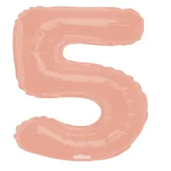 34" Numeral 5 Balloon - Rose Gold, 1ct