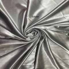 1 Yard Luxurious Crepe Satin Silver Fabric For Dresses Costumes Soft Medium Drape 58 Inch Width