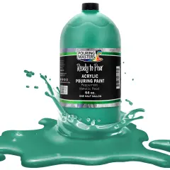 Pouring Masters Peppermint Metallic Pearl Ready to Pour Acrylic Pouring Paint - Premium 64-Ounce Pre-Mixed Fluid Acrylic Paint - Fluid Art Supplies for Canvas, Wood, Paper, Tile & Rocks
