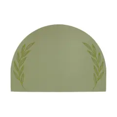 Eucalyptus Embroidered Leatherette Placemat - Set of 4 Sage Green