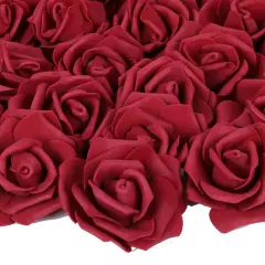 100 pcs Foam Rose Bulk Burgundy Fake Flower Bouquets
