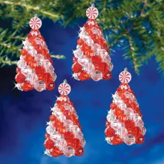 The Beadery Christmas Ornament Kit 4/Pkg-Peppermint Swirl Tree