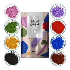 Pifito Oxide Pigment Colorants Sampler │ 8 Beautiful Colors for Soap Making Supplies, Bath Bombs (.25 oz ea) │ Red, Blue, Yellow, Pink, Green, Brown, Black, Violet
