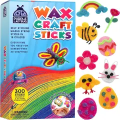 Bendable Wax Craft Sticks for Kids - 15 Colors, 6&12 Inches, 150 Each - Summer