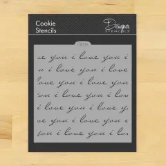 I Love You Cookie & Craft Stencil | CM175 by Designer Stencils | Stencils for Royal Icing, Airbrush, Dusting Powder |