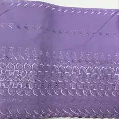 1 Yard Lavender Embroidered Single Border Eyelet 80/20 Polyester Cotton Fabric 43/44 Wide