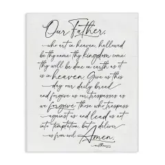 Stupell Industries Our Father Religious Prayer Reading Spiritual Scripture Canvas Design By Lettered and Lined