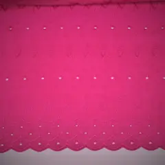 1 Yard Fuchsia Medium Eyelet Fabric with Soft Texture and Double Border 41/42 Inches Wide