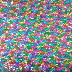 1 Yard Multi Color Glitz Sequin Fabric Polyester Shimmer Textile 52/54 Inches Wide