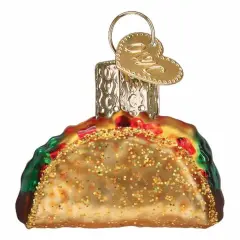 Old World Christmas 1.25 In Mini Taco Christmas Tree Ornament , Gumdrops Collection Tortilla Meat Gold