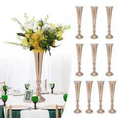 10pcs Tall Trumpet Vases Wedding Table Centerpieces Display Party Event Decor