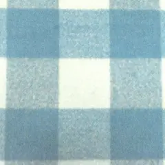 Sky Blue-White Famous Designer Check Brushed Face Poly Twill Woven Fabric By the Yard