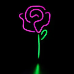 Northlight LED Blooming Rose Neon Lighted Wall Art - 15" Green