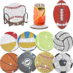 10 Pcs Balls Shaped Diamond Painting Coasters Kits