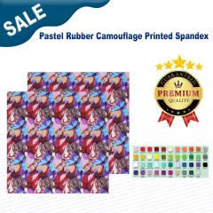 Pastel Rubber Camouflage Printed Spandex