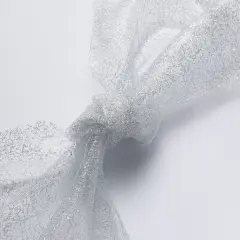 1 Yard Metallic Susumi Tulle Lace Fabric, 58/60&Prime; Wide 100% Polyester Silver