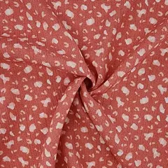 1 Yard Crinkle Rayon Fabric Burnt Coral Lightweight Apparel Material 50/52 Inches Width