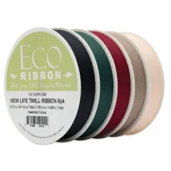 Morex New Life Twill Ribbon - Dark, 5/8" x 3.25 yd, Pkg of 5