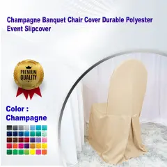 Champagne Banquet Chair Cover Durable Polyester Event Slipcover