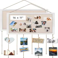 2Pack Cork Bulletin Boards, 16 "x11 White Linen Cork Boards for Walls with White Frame